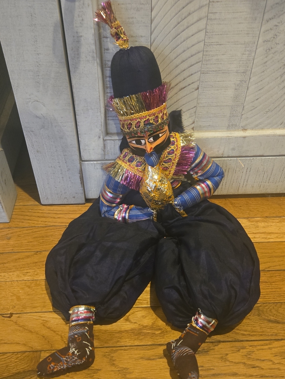 Indian folk art puppet, commonly known as a Kathputli from the Rajasthan region.